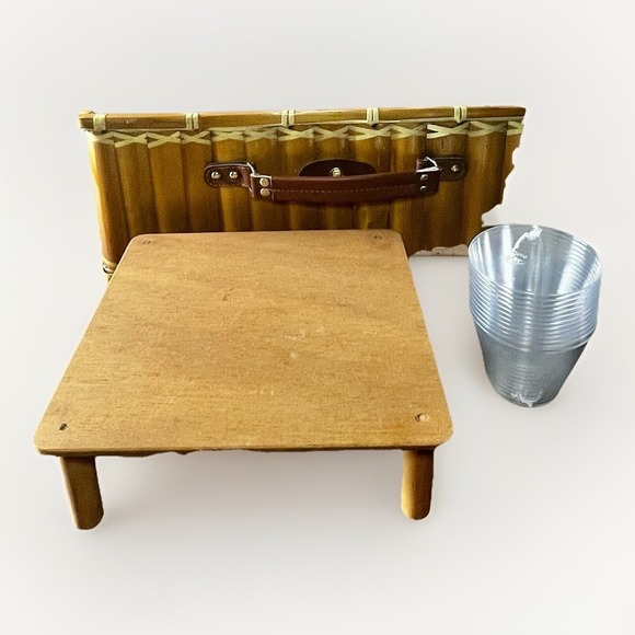 Picnic Basket for 4 Persons, Bamboo Camping Baskets Set for Outdoor Party - Picture 6 of 7